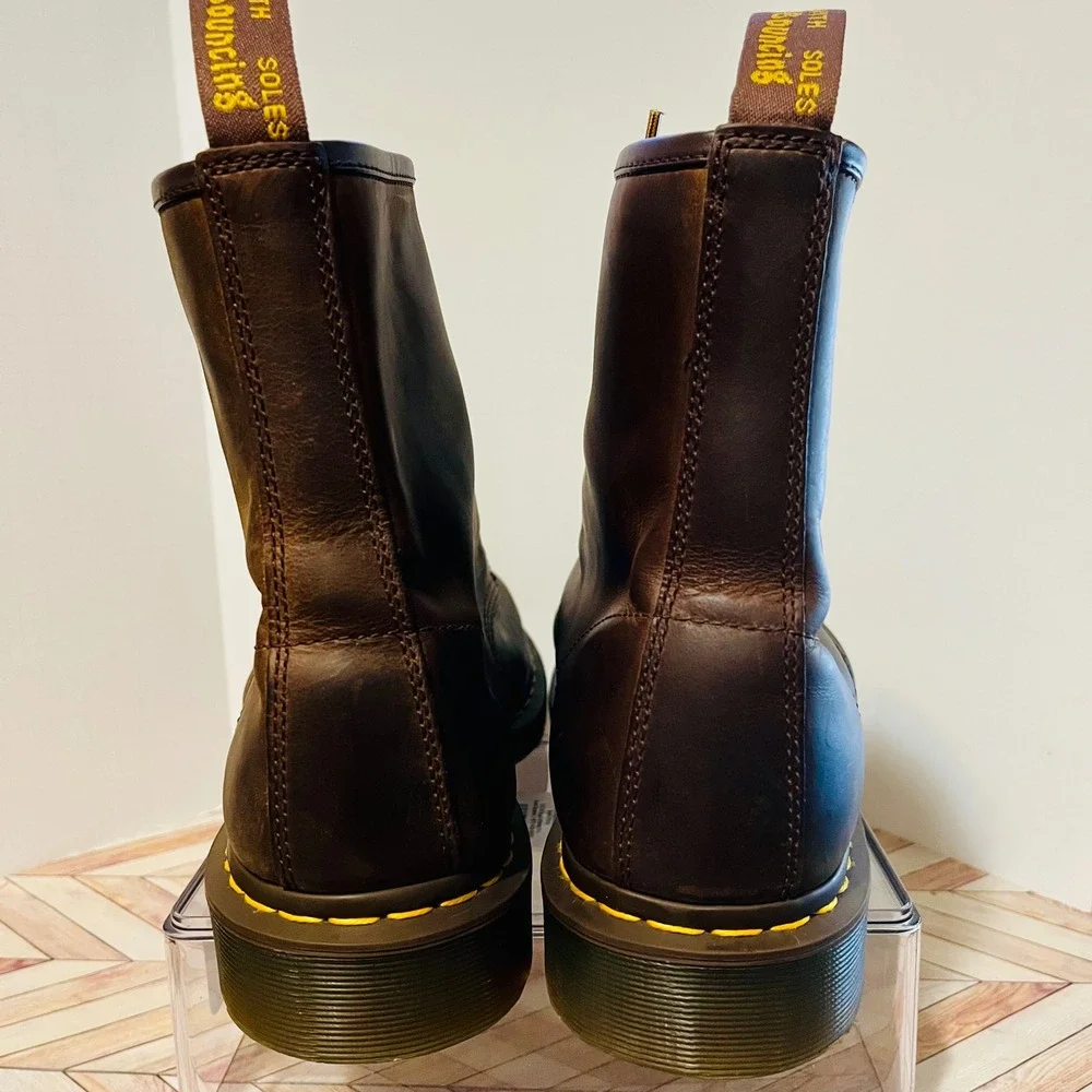 Dr Martens 1460 Crazy Horse Leather Lace Up Boots Mens 13 Brown 8-Eye 11822203